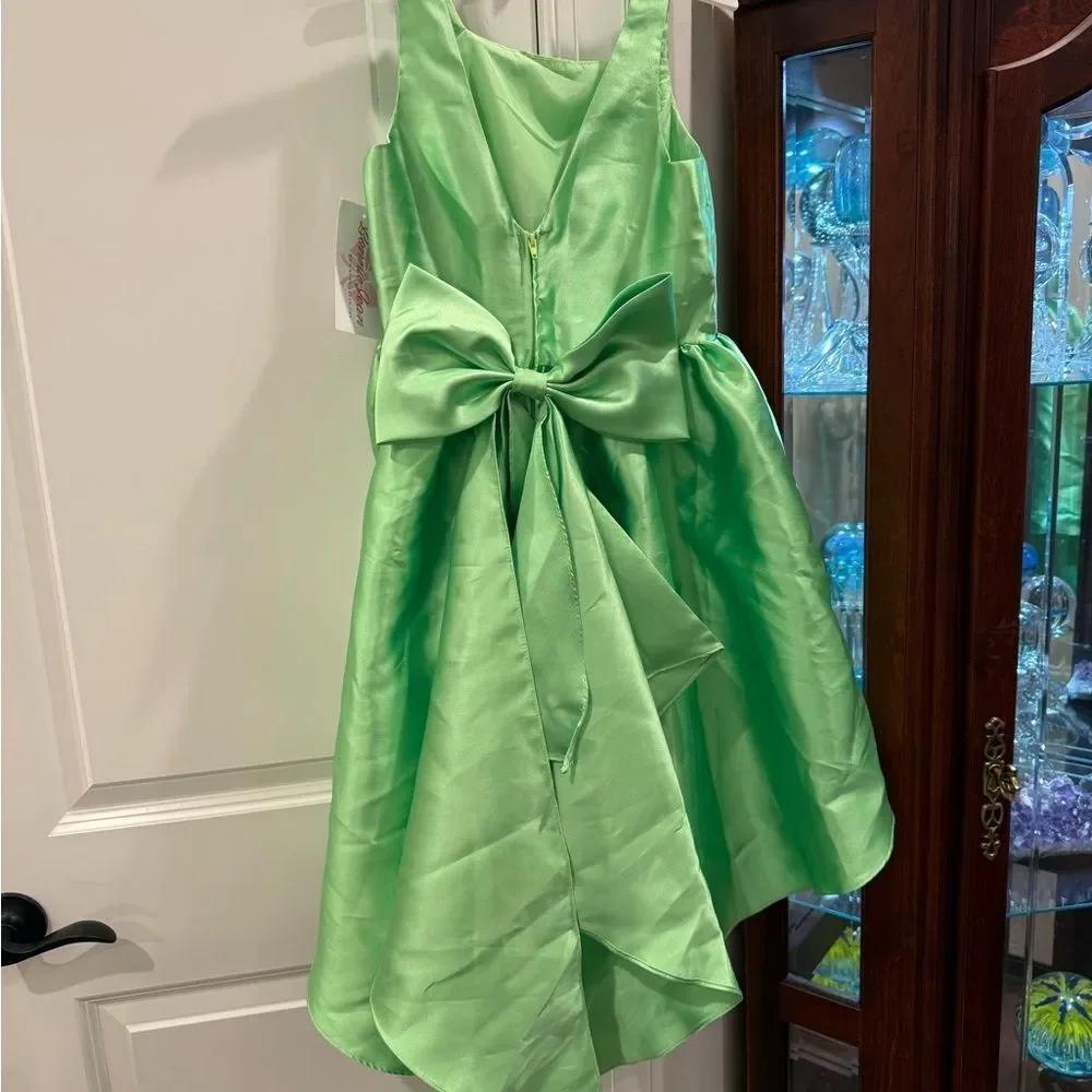 Bonnie Jean Mint Green Dress with Metallic Accent
